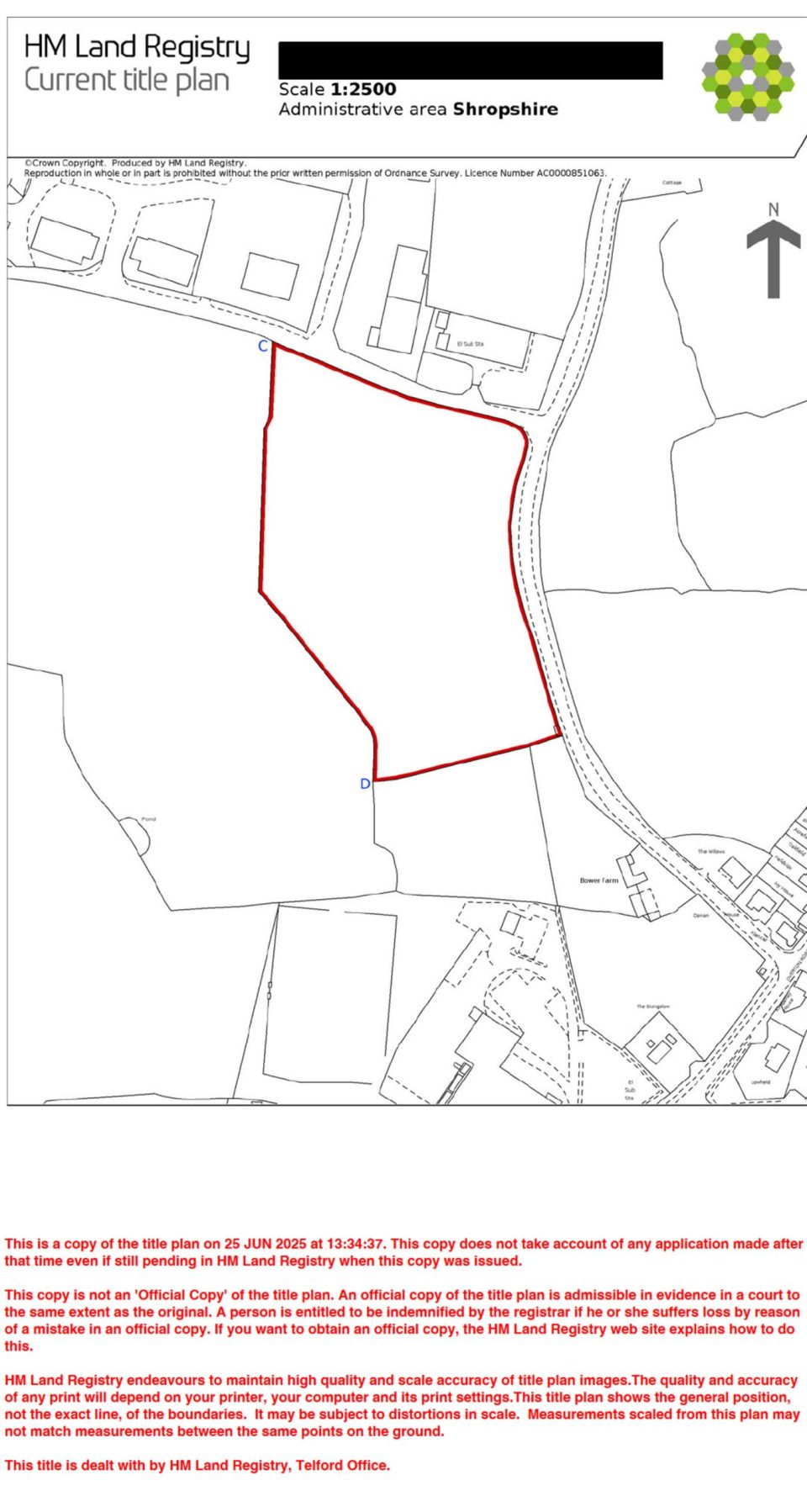 St Martins, Shropshire - Land Registry plan